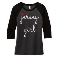 New Jersey on the Shore Garden State Beach Women's Tri-Blend 3/4-Sleeve Raglan Shirt