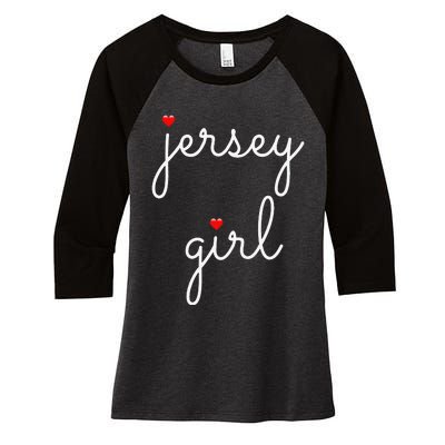 New Jersey on the Shore Garden State Beach Women's Tri-Blend 3/4-Sleeve Raglan Shirt