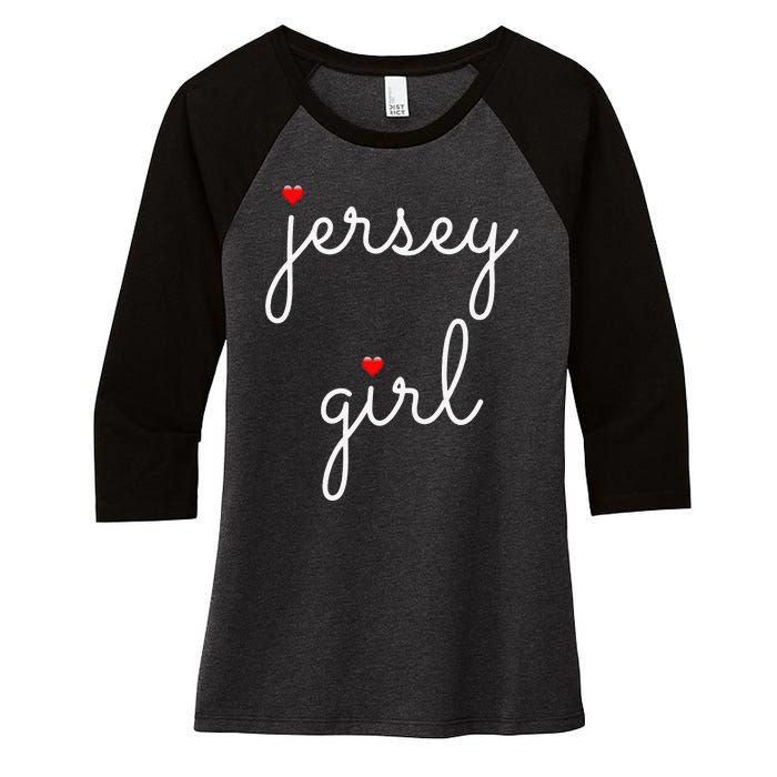 New Jersey on the Shore Garden State Beach Women's Tri-Blend 3/4-Sleeve Raglan Shirt