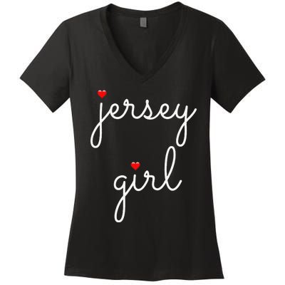 New Jersey on the Shore Garden State Beach Women's V-Neck T-Shirt