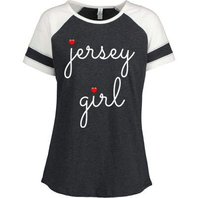 New Jersey on the Shore Garden State Beach Enza Ladies Jersey Colorblock Tee