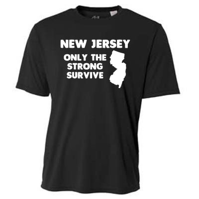 New Jersey Only The Strong Survive Funny New Jersey Cooling Performance Crew T-Shirt