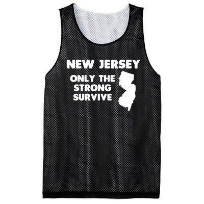 New Jersey Only The Strong Survive Funny New Jersey Mesh Reversible Basketball Jersey Tank