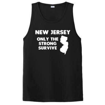 New Jersey Only The Strong Survive Funny New Jersey PosiCharge Competitor Tank