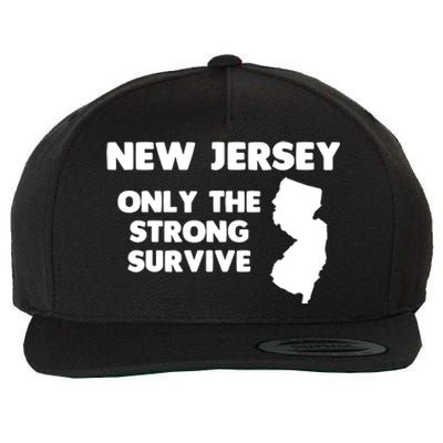 New Jersey Only The Strong Survive Funny New Jersey Wool Snapback Cap