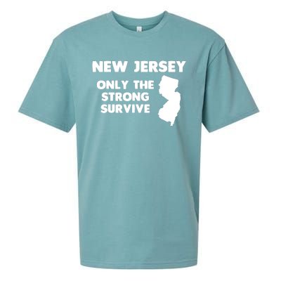 New Jersey Only The Strong Survive Funny New Jersey Sueded Cloud Jersey T-Shirt