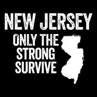 New Jersey Only The Strong Survive Funny Stripe Pom Pom Beanie