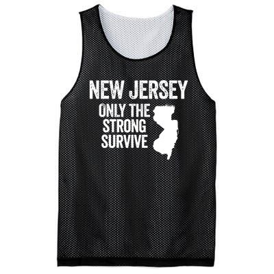 New Jersey Only The Strong Survive Funny Mesh Reversible Basketball Jersey Tank