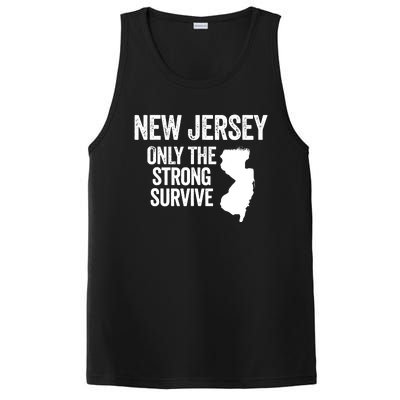 New Jersey Only The Strong Survive Funny PosiCharge Competitor Tank