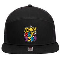 Nostalgic Jenny Phone Number 867 5309 Retro Music 80s Funny 7 Panel Mesh Trucker Snapback Hat