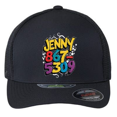 Nostalgic Jenny Phone Number 867 5309 Retro Music 80s Funny Flexfit Unipanel Trucker Cap