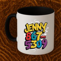 Nostalgic Jenny Phone Number 867 5309 Retro Music 80s Funny Mug