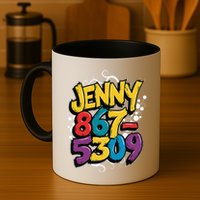 Nostalgic Jenny Phone Number 867 5309 Retro Music 80s Funny Mug