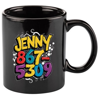 Nostalgic Jenny Phone Number 867 5309 Retro Music 80s Funny 11oz C Handle Ceramic Mug