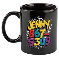Nostalgic Jenny Phone Number 867 5309 Retro Music 80s Funny 11oz C Handle Ceramic Mug
