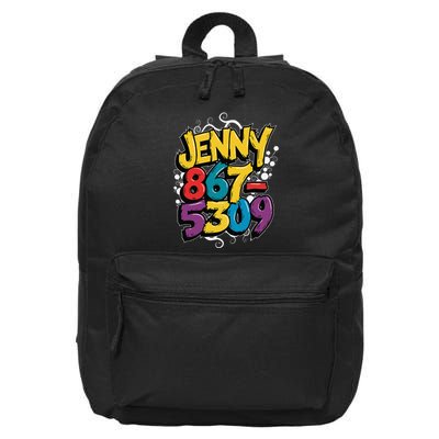 Nostalgic Jenny Phone Number 867 5309 Retro Music 80s Funny 16 in Basic Backpack
