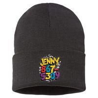 Nostalgic Jenny Phone Number 867 5309 Retro Music 80s Funny Sustainable Knit Beanie