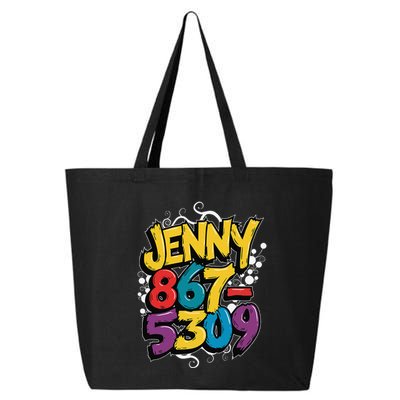 Nostalgic Jenny Phone Number 867 5309 Retro Music 80s Funny 25L Jumbo Tote