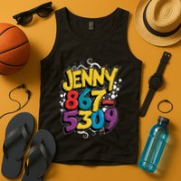 Nostalgic Jenny Phone Number 867 5309 Retro Music 80s Funny Tank Top