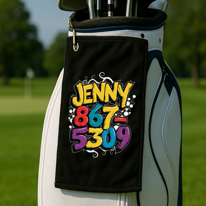 Nostalgic Jenny Phone Number 867 5309 Retro Music 80s Funny Golf Towel