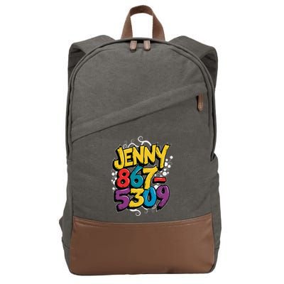 Nostalgic Jenny Phone Number 867 5309 Retro Music 80s Funny Cotton Canvas Backpack