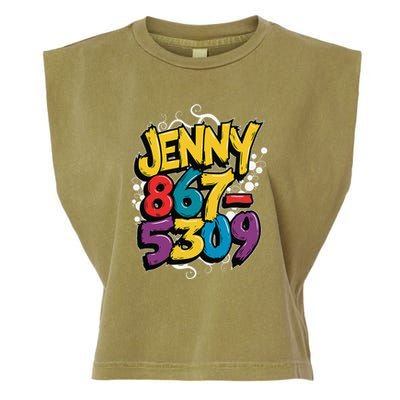 Nostalgic Jenny Phone Number 867 5309 Retro Music 80s Funny Garment-Dyed Women's Muscle Tee