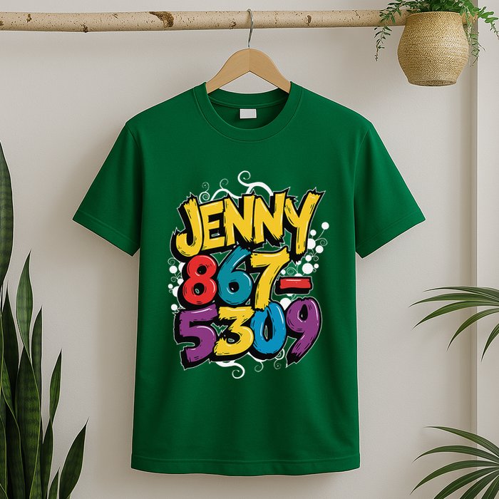 Nostalgic Jenny Phone Number 867 5309 Retro Music 80s Funny T-Shirt