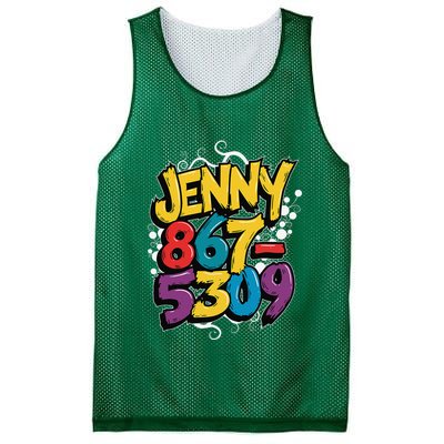 Nostalgic Jenny Phone Number 867 5309 Retro Music 80s Funny Mesh Reversible Basketball Jersey Tank
