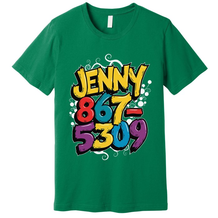Nostalgic Jenny Phone Number 867 5309 Retro Music 80s Funny Premium T-Shirt