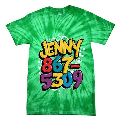 Nostalgic Jenny Phone Number 867 5309 Retro Music 80s Funny Tie-Dye T-Shirt