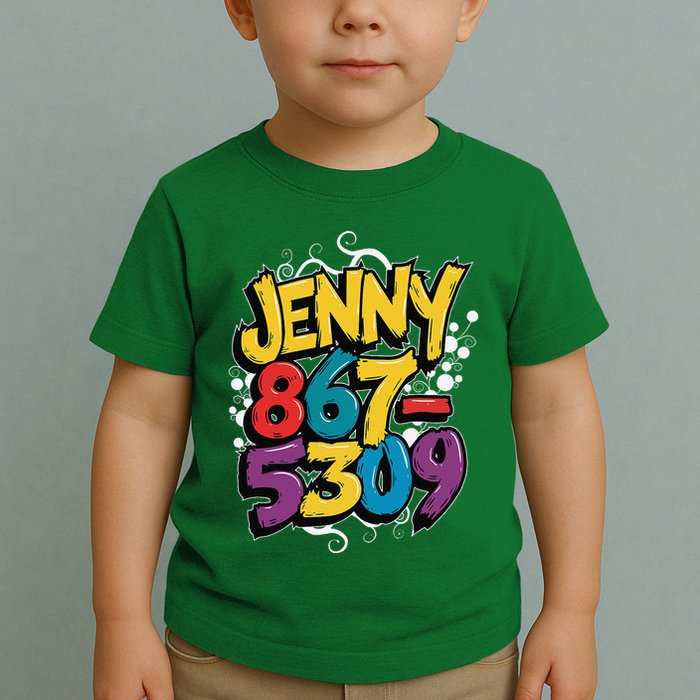Nostalgic Jenny Phone Number 867 5309 Retro Music 80s Funny Toddler T-Shirt