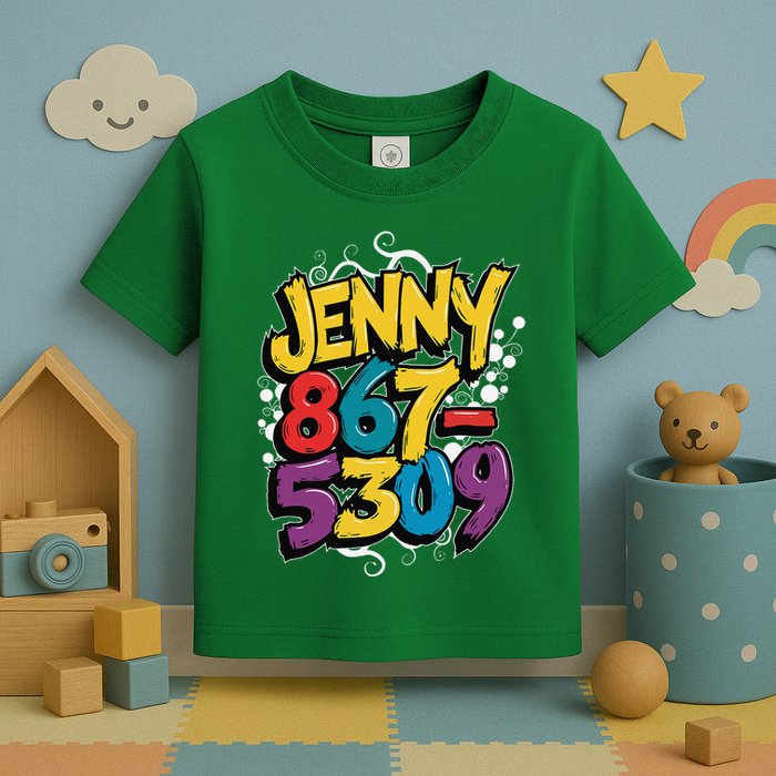 Nostalgic Jenny Phone Number 867 5309 Retro Music 80s Funny Toddler T-Shirt