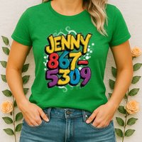 Nostalgic Jenny Phone Number 867 5309 Retro Music 80s Funny Womens T-Shirt