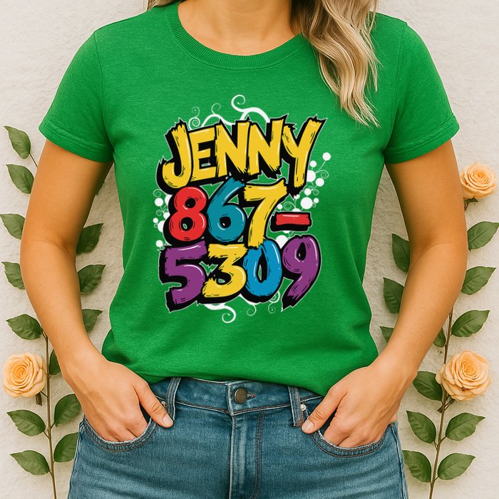 Nostalgic Jenny Phone Number 867 5309 Retro Music 80s Funny Womens T-Shirt
