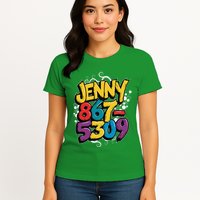 Nostalgic Jenny Phone Number 867 5309 Retro Music 80s Funny Womens T-Shirt