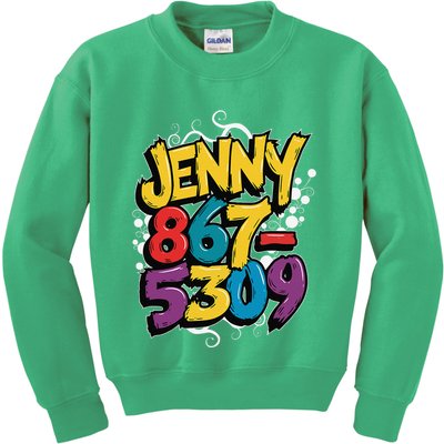 Nostalgic Jenny Phone Number 867 5309 Retro Music 80s Funny Kids Sweatshirt