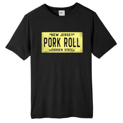 New Jersey Pork Roll Retro Vintage Nj License Plate Tall Fusion ChromaSoft Performance T-Shirt