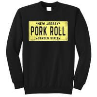 New Jersey Pork Roll Retro Vintage Nj License Plate Tall Sweatshirt