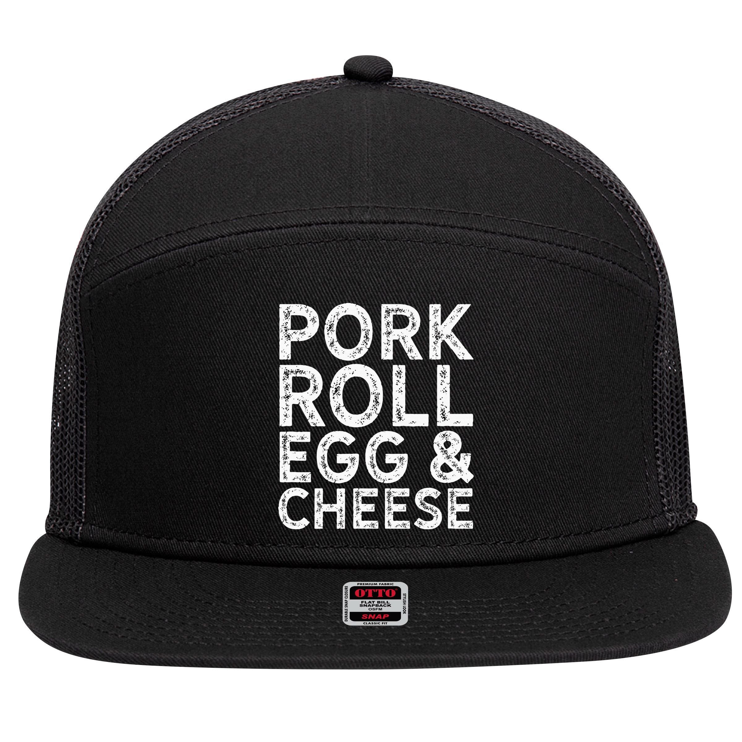 New Jersey Pork Roll Egg And Cheese 7 Panel Mesh Trucker Snapback Hat
