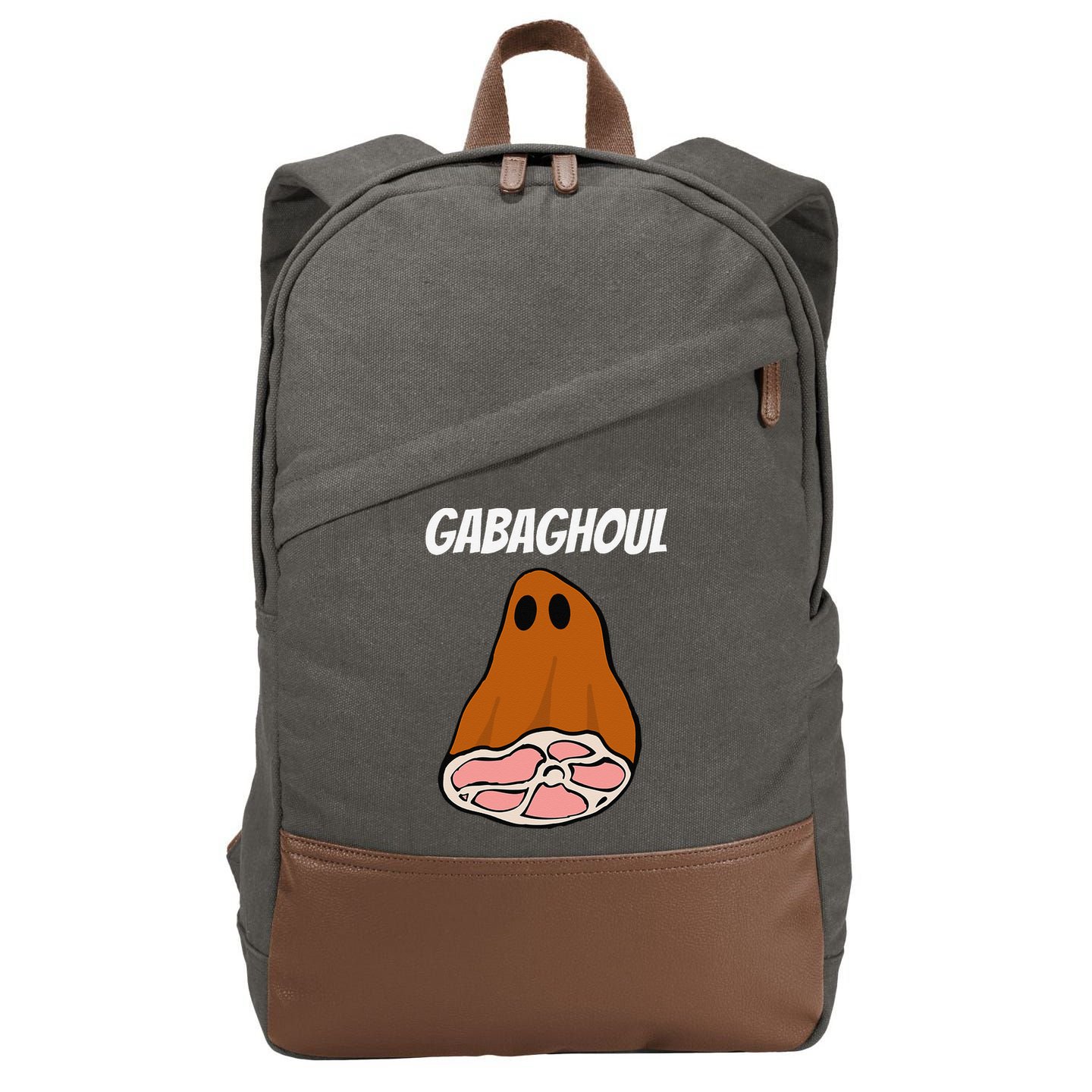 New Jersey Slang Halloween Dry Cured Meat Gabaghoul Gabagool Cotton Canvas Backpack