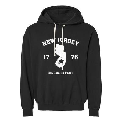 New Jersey The Garden State Vintage New Jersey Home Garment-Dyed Fleece Hoodie