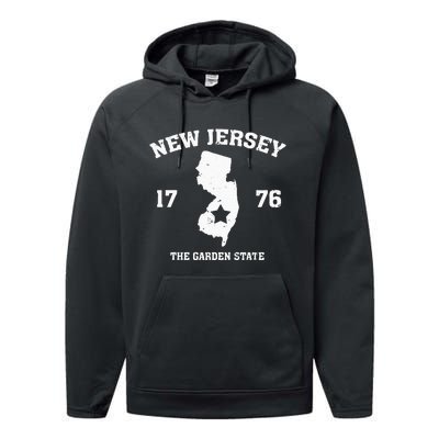 New Jersey The Garden State Vintage New Jersey Home Performance Fleece Hoodie