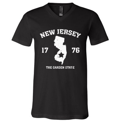 New Jersey The Garden State Vintage New Jersey Home V-Neck T-Shirt