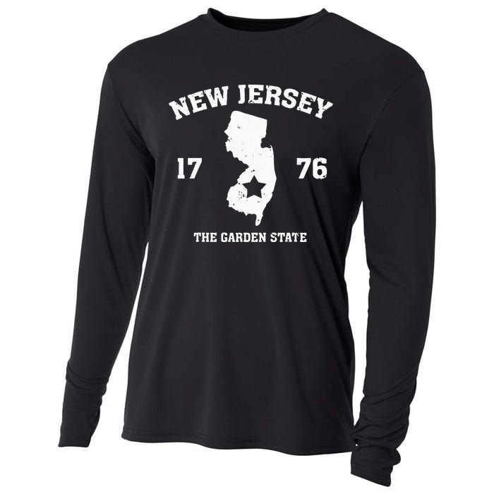 New Jersey The Garden State Vintage New Jersey Home Cooling Performance Long Sleeve Crew