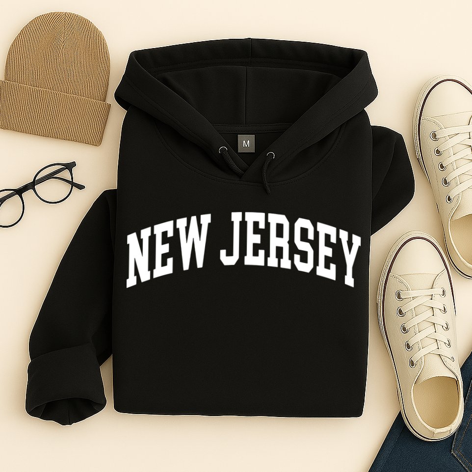 New Jersey Throwback Design Print Classic Hoodie