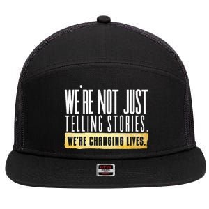 Not Just Telling Stories Were Changing Lives Dhar Mann Fam 7 Panel Mesh Trucker Snapback Hat