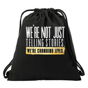 Not Just Telling Stories Were Changing Lives Dhar Mann Fam Drawstring Bag