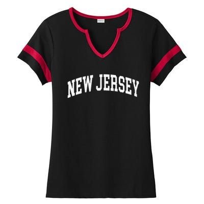 New Jersey Throwback Design Classic Ladies Halftime Notch Neck Tee