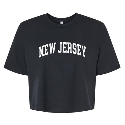 New Jersey Throwback Design Classic Bella+Canvas Jersey Crop Tee