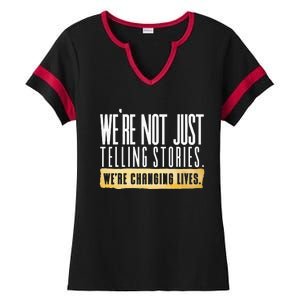 Not Just Telling Stories Were Changing Lives Dhar Mann Fam Ladies Halftime Notch Neck Tee